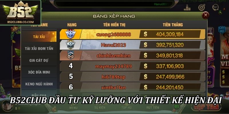 Giới Thiệu B52Club: Cổng Game Bài Bom Tấn Đẳng Cấp Quốc Tế 2 B52club đầu tư kỹ lưỡng với thiết kế hiện đại